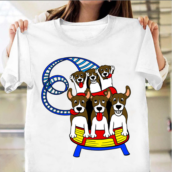 Beagle Dog Ride Roller Coaster Shirt Amusement Park Cute T-Shirt Gift For Dog Lovers