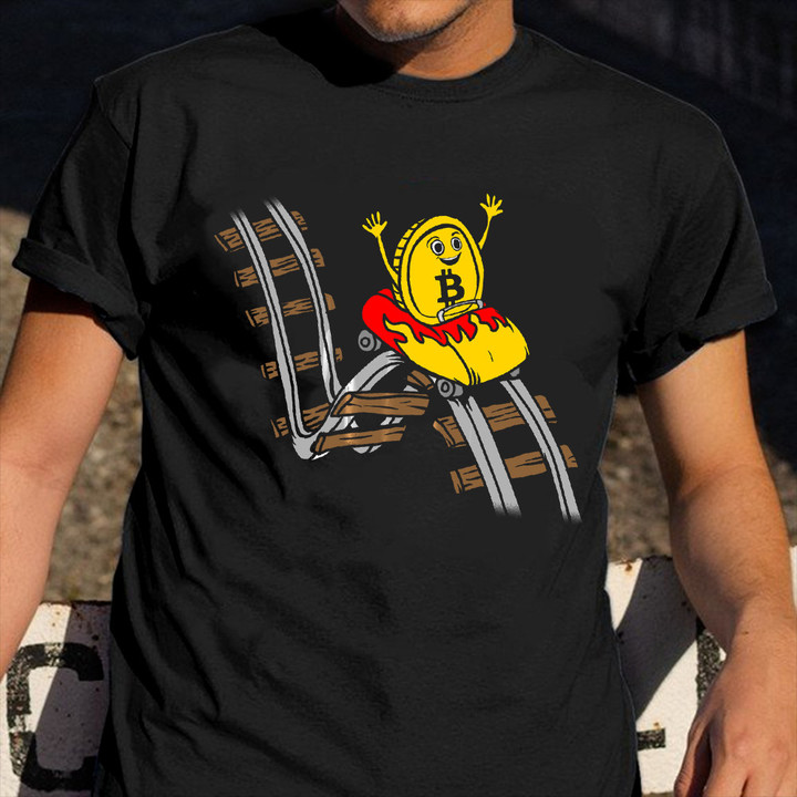 Bitcoin Roller Coaster Shirt Funny Graphic Tees Roller Coaster Enthusiast Gifts