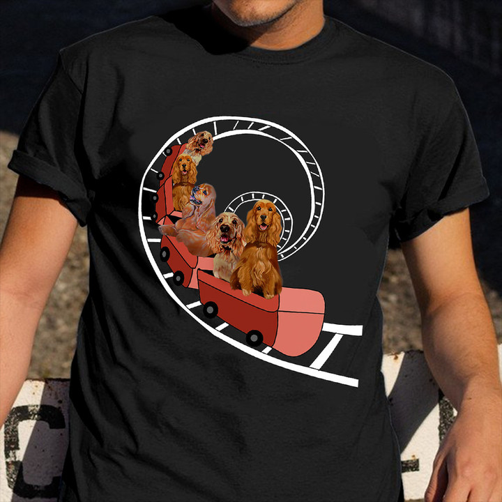 Cocker Spaniel Dog Ride Roller Coaster Shirt Funny Design T-Shirt Best Gifts For Dog Owners