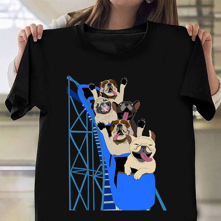 French Bulldog Dog Ride Roller Coaster Shirt Amusement Park T-Shirt Dog Owners Gift
