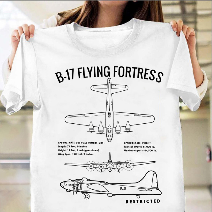 Boeing B-17 Flying Fortress Shirt WWII Plane Clothing Best Gifts For Dad