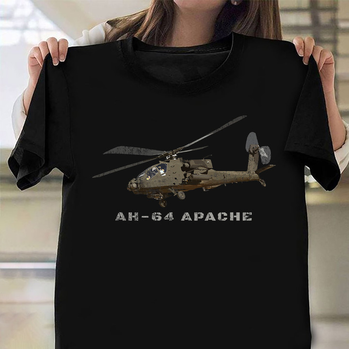 Boeing Ah-64 Apache Shirt Attack Helicopter Vintage Tees Gift For Grandfather
