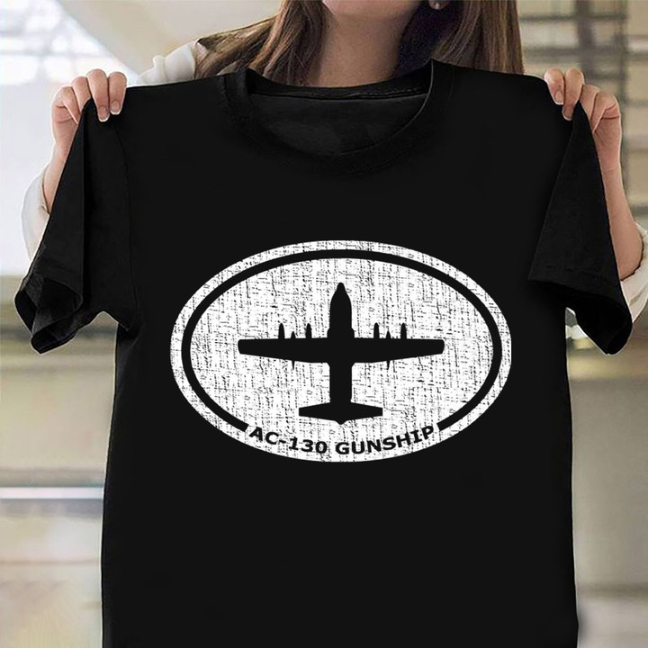 Lockheed AC-130 Gunship Shirt Vintage Retro Airplane T-Shirt Daddy Present Ideas