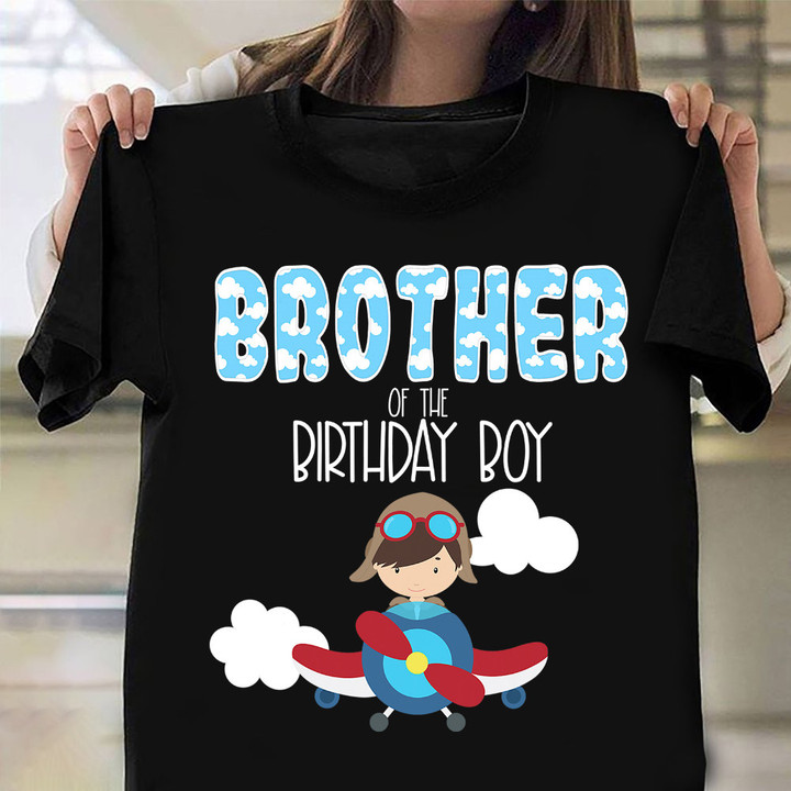 Brother Of The Birthday Shirt Cute Graphic Pilot T-Shirt Presents For Brother