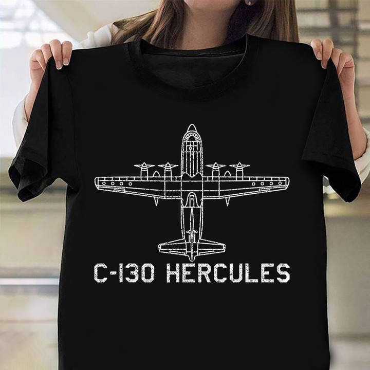 Lockheed C-130 Hercules Shirt Military Transport Airplane Design T-Shirt Gift For Him