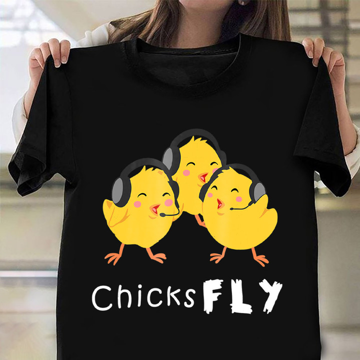 Chicks Fly Shirt Cute Animal Graphic T-Shirt Gift Ideas For Girlfriend