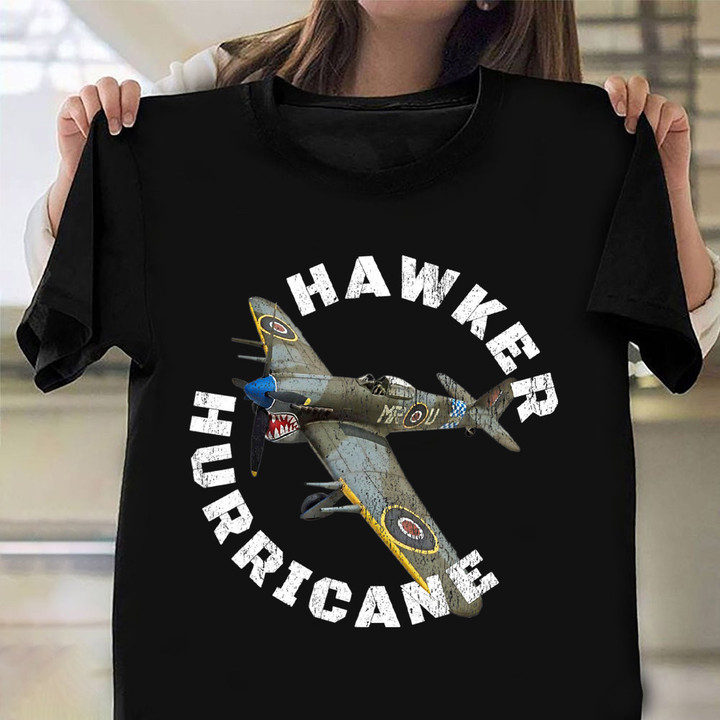 WW2 Plane Hawker Hurricane Shirt British Fighter Aircraft T-Shirt Good Gifts For Men