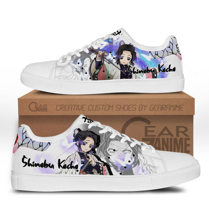 Demon Slayer Shinobu Kocho Skate Sneakers Custom Anime Shoes - 1 - GearAnime