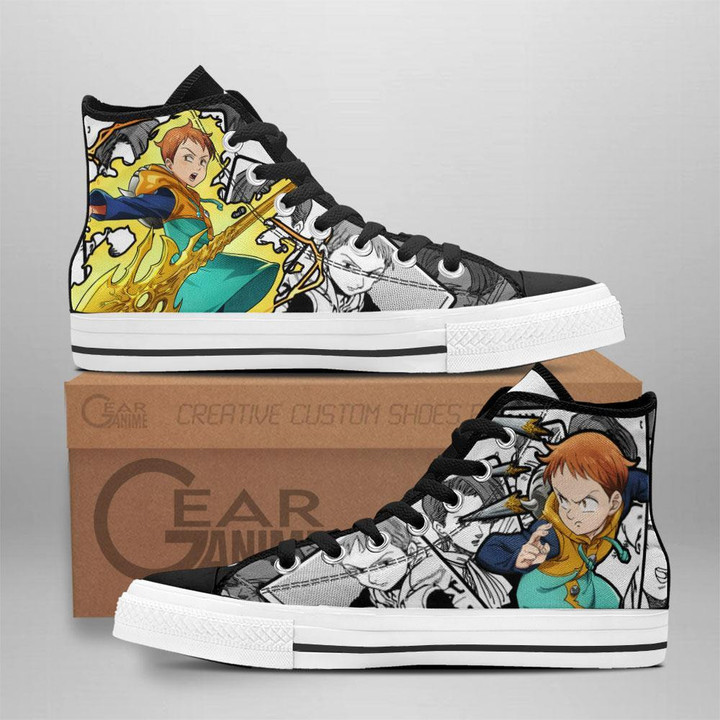 Grizzly's Sin of Sloth King High Top Shoes Custom Manga Anime Seven Deadly Sins Sneakers - 1 - GearAnime