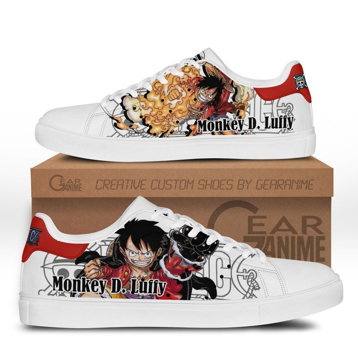 Monkey D Luffy Skate Sneakers Custom Anime One Piece Shoes - 1 - GearAnime