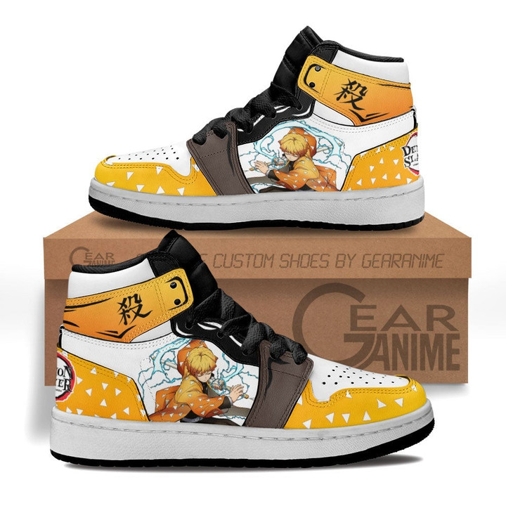 Zenitsu Agatsuma Kids Sneakers Custom Anime Demon Slayer Kids Shoes - 1 - GearAnime