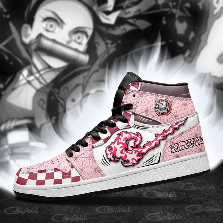 Demon Slayer Nezuko Blood Demon Art Sneakers Custom Anime Shoes - 4 - GearAnime