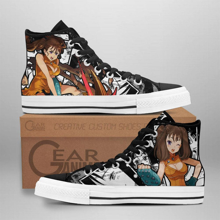 Diane High Top Shoes Custom Manga Anime Seven Deadly Sins Sneakers - 1 - GearAnime