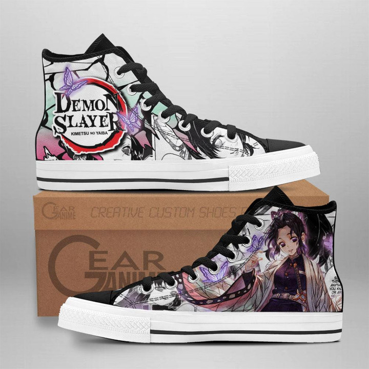 Shinobu High Top Shoes Custom Anime Demon Slayer Sneakers - 1 - GearAnime