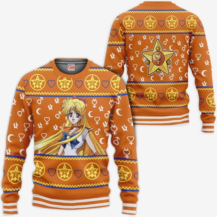 Sailor Venus Ugly Christmas Sweater Sailor Moon Anime Xmas Gifts Idea - 1 - GearAnime