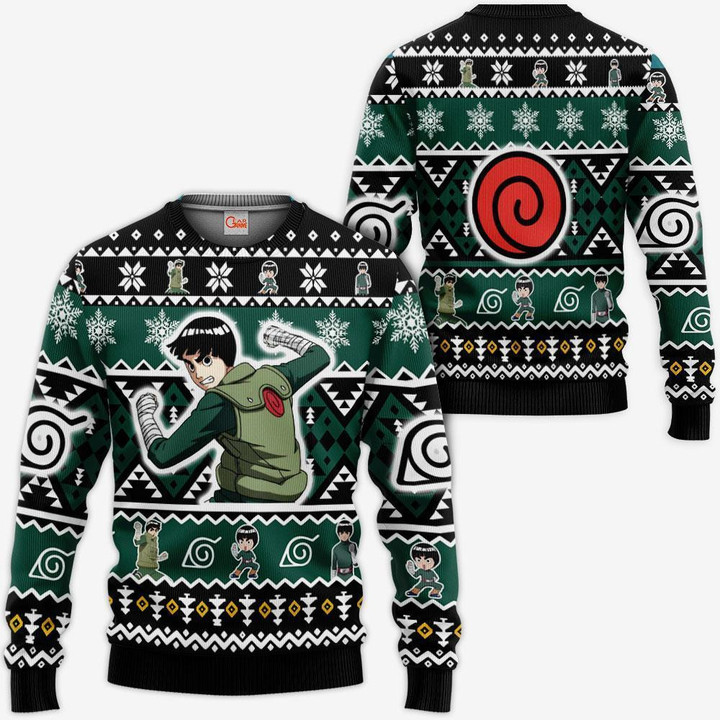 Rock Lee Ugly Christmas Sweater Custom Xmas Gifts Idea - 1 - GearAnime