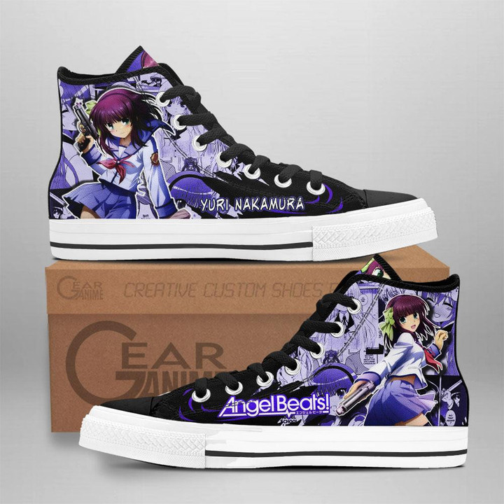 Angel Beats Yuri Nakamura High Top Shoes Custom Manga Anime Sneakers - 1 - GearAnime