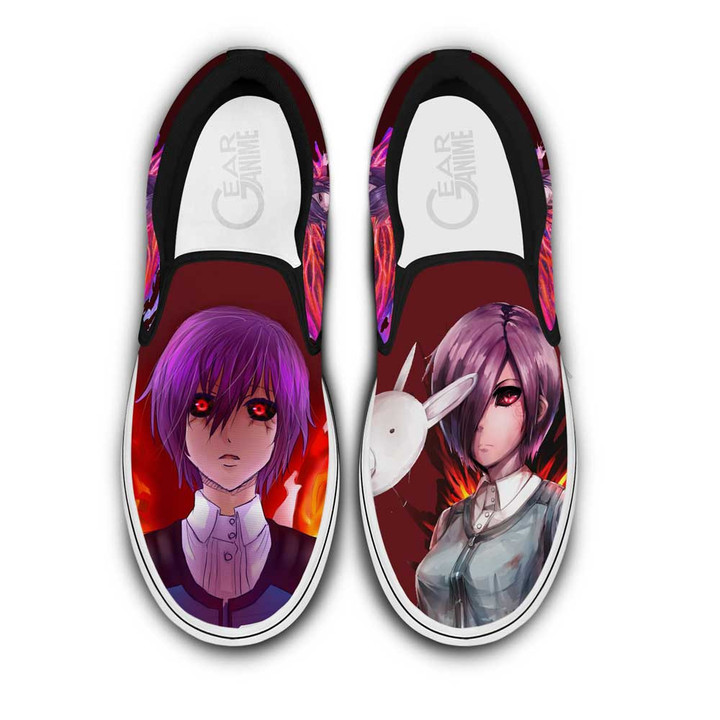 Touka Kirishima Slip On Sneakers Custom Anime Tokyo Ghoul Shoes - 1 - GearAnime