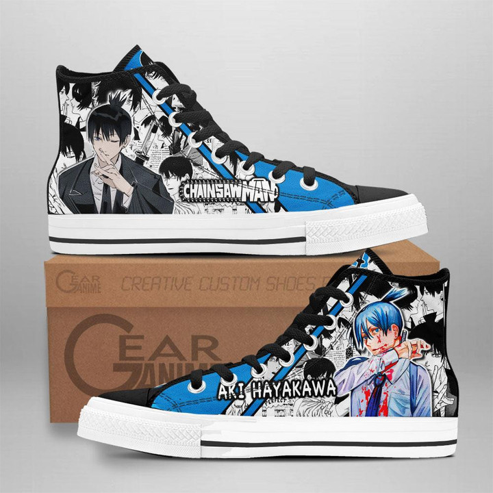 Aki Hayakawa High Top Shoes Custom Manga Anime Chainsaw Man Sneakers - 1 - GearAnime