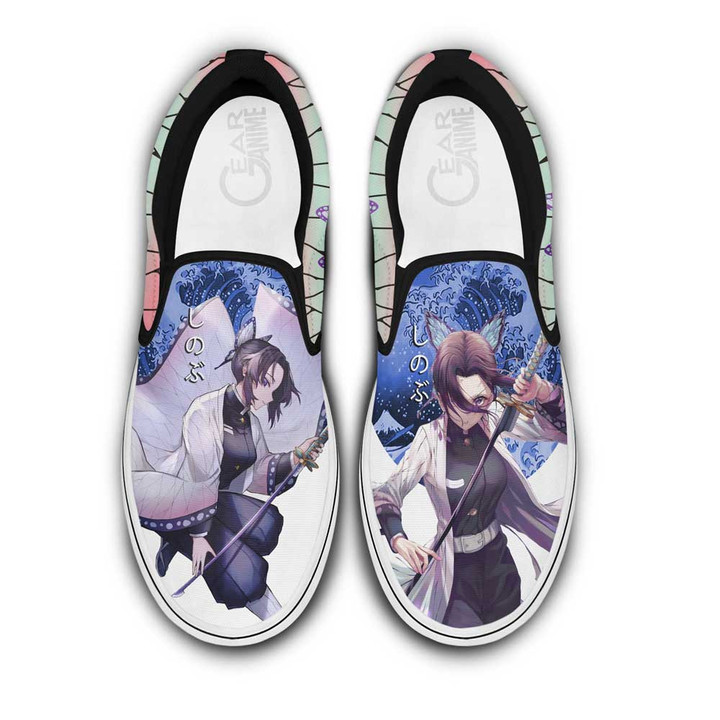Shinobu Kocho Slip On Sneakers Custom Anime Demon Slayer Shoes - 1 - GearAnime