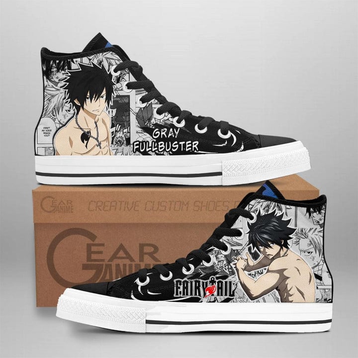 Gray Fullbuster High Top Shoes Custom Fairy Tail Anime Sneakers - 1 - GearAnime