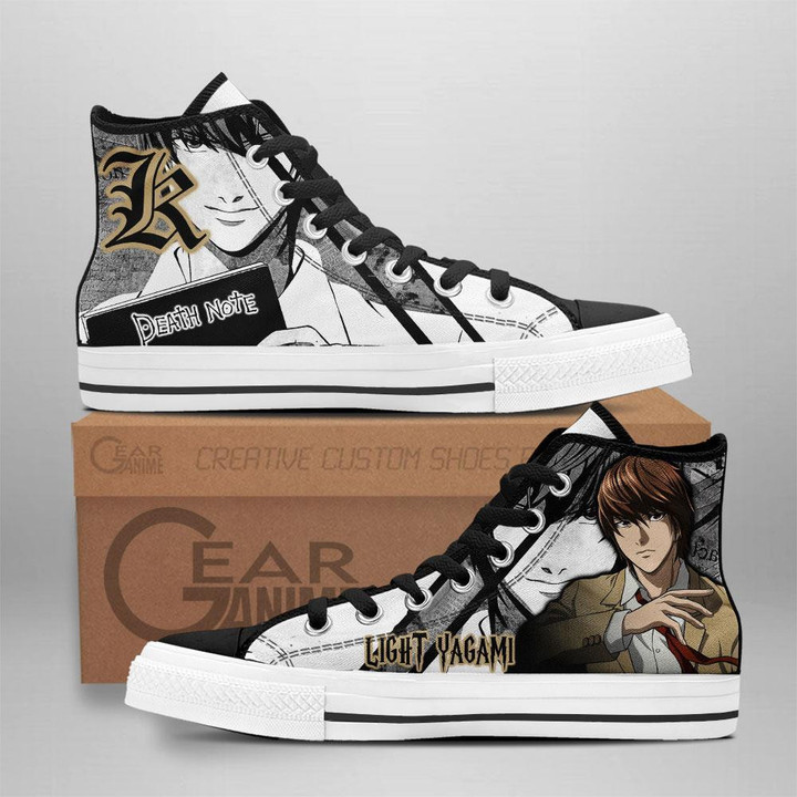 Light Yagami High Top Shoes Custom Death Note Anime Sneakers - 1 - GearAnime