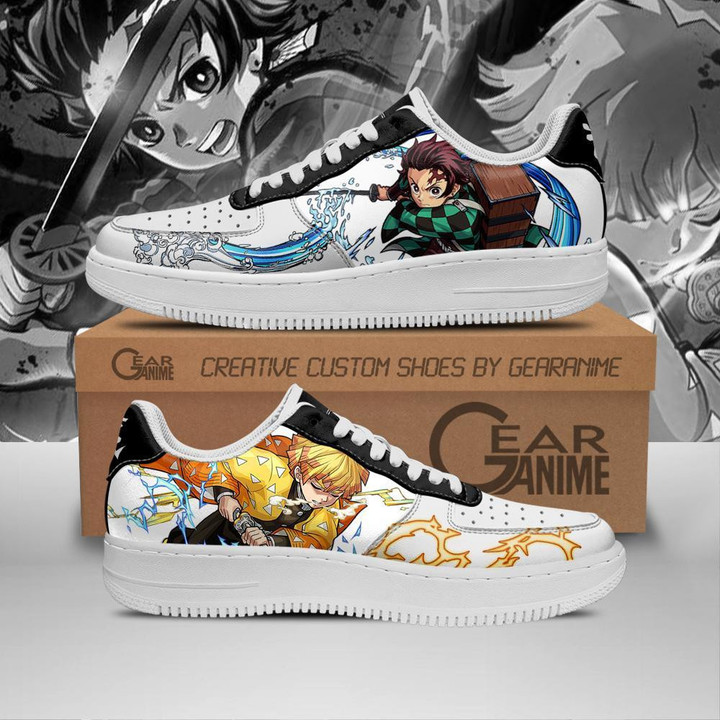 Tanjiro & Zenitsu Air Sneakers Custom Breathing Demon Slayer Anime Shoes - 1 - GearAnime