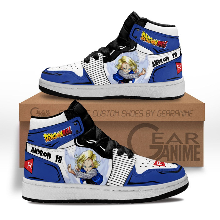 Android 18 Kids Sneakers Custom Anime Dragon Ball Kids Shoes - 1 - GearAnime