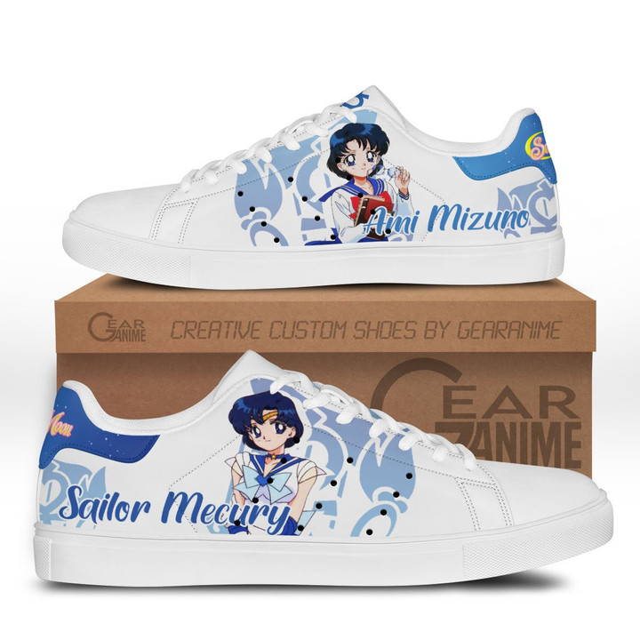 Sailor Mecury Skate Sneakers Custom Anime Sailor Moon Shoes - 1 - GearAnime
