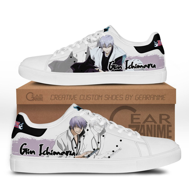 Gin Ichimaru Skate Sneakers Custom Anime Bleach Shoes - 1 - GearAnime