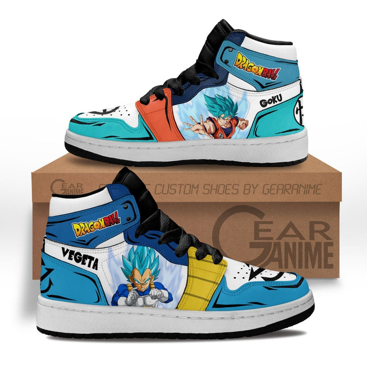 Goku Blue and Vegeta Blue Kids Sneakers Custom Anime Dragon Ball Kids Shoes - 1 - GearAnime