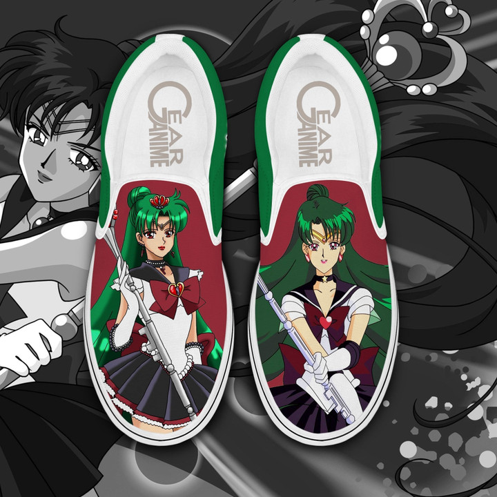 Sailor Pluto Slip On Sneakers Anime Sailor Moon Custom Shoes - 1 - GearAnime