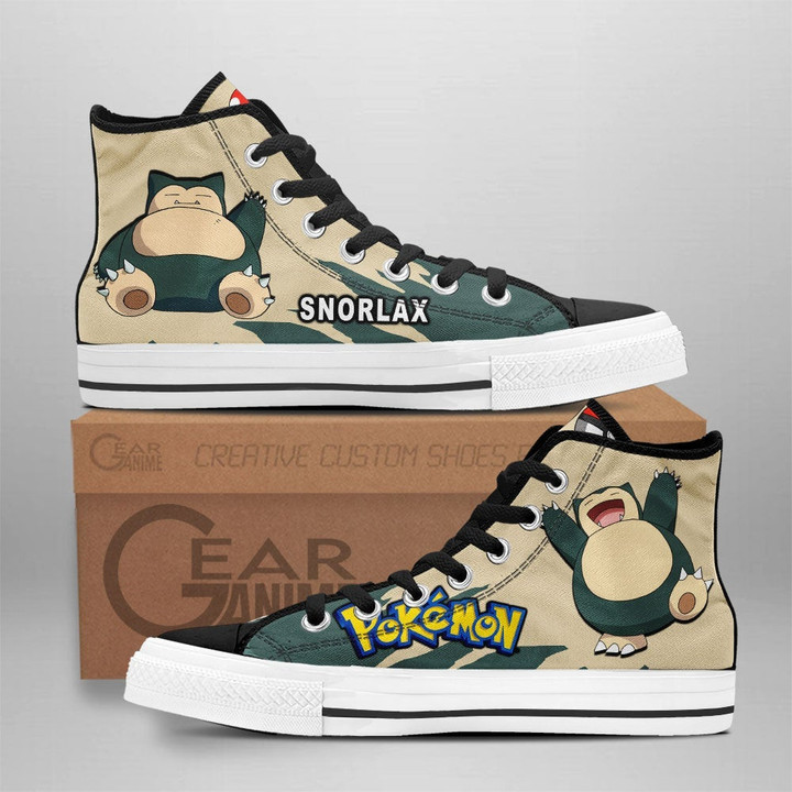 Pokemon Snorlax High Top Shoes Custom Anime Sneakers - 1 - GearAnime
