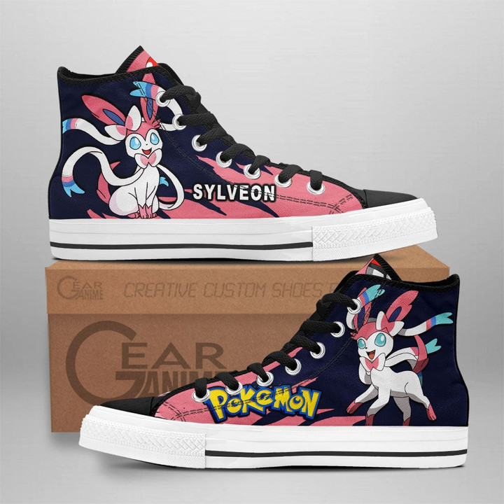 Pokemon Sylveon High Top Shoes Custom Anime Sneakers - 1 - GearAnime