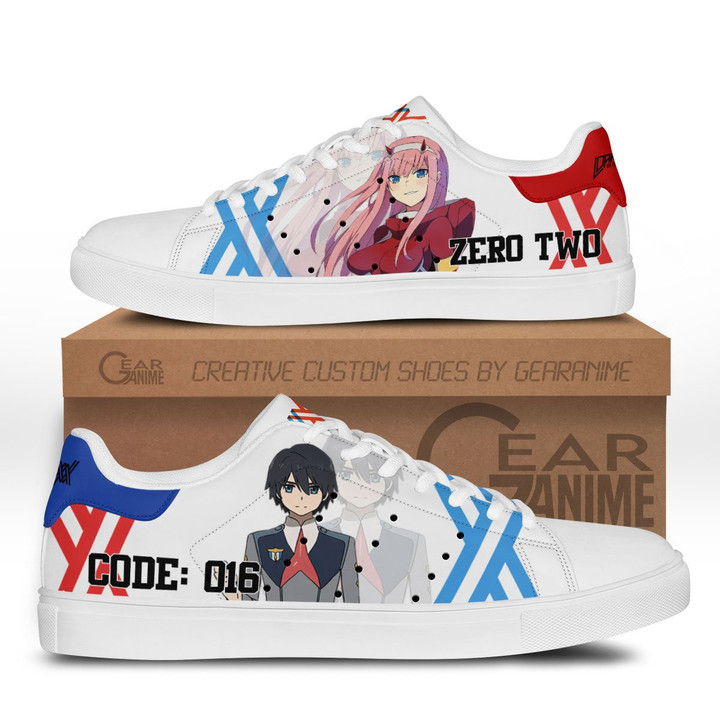 Darling in the Franxx Zero Two and Hiro Skate Sneakers Custom Anime Shoes - 1 - GearAnime