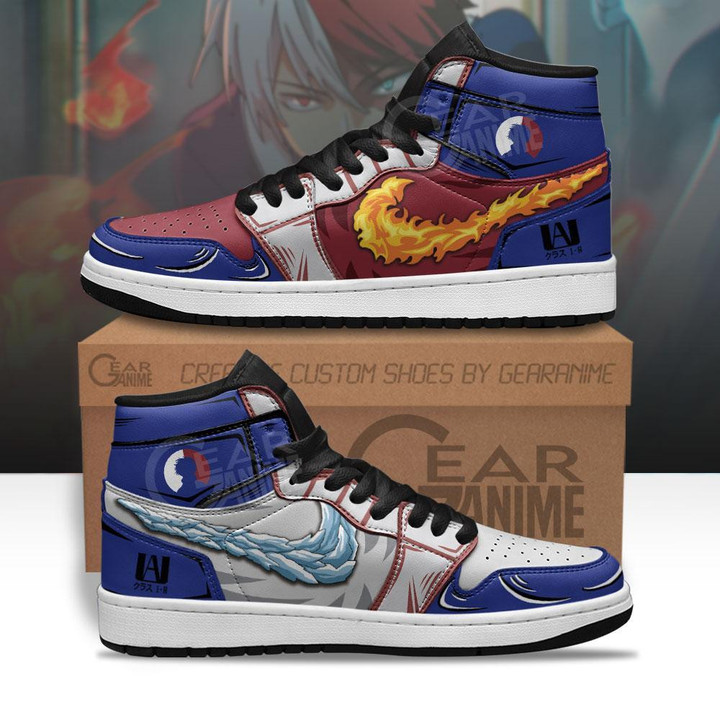 Shoto Todoroki Sneakers Ice and Fire Custom Anime My Hero Academia Shoes - 1 - GearAnime