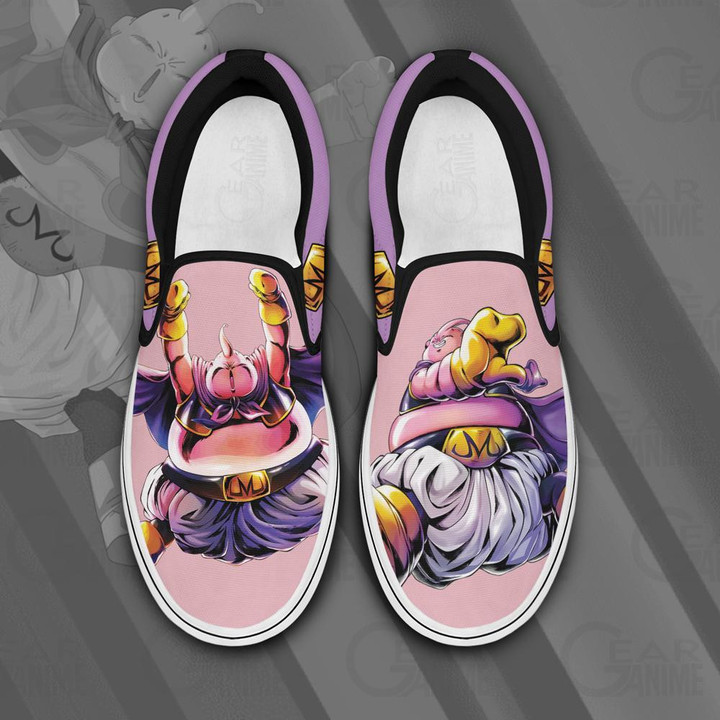 Fat Buu Slip On Sneakers Dragon Ball Custom Anime Shoes PN11 - 1 - GearAnime