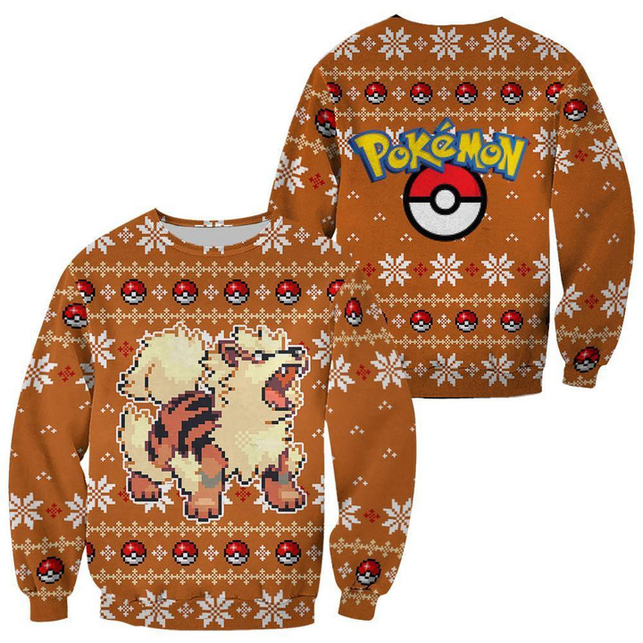 Pokemon Ugly Christmas Sweater Custom Arcanine Xmas Gift - 1 - GearAnime