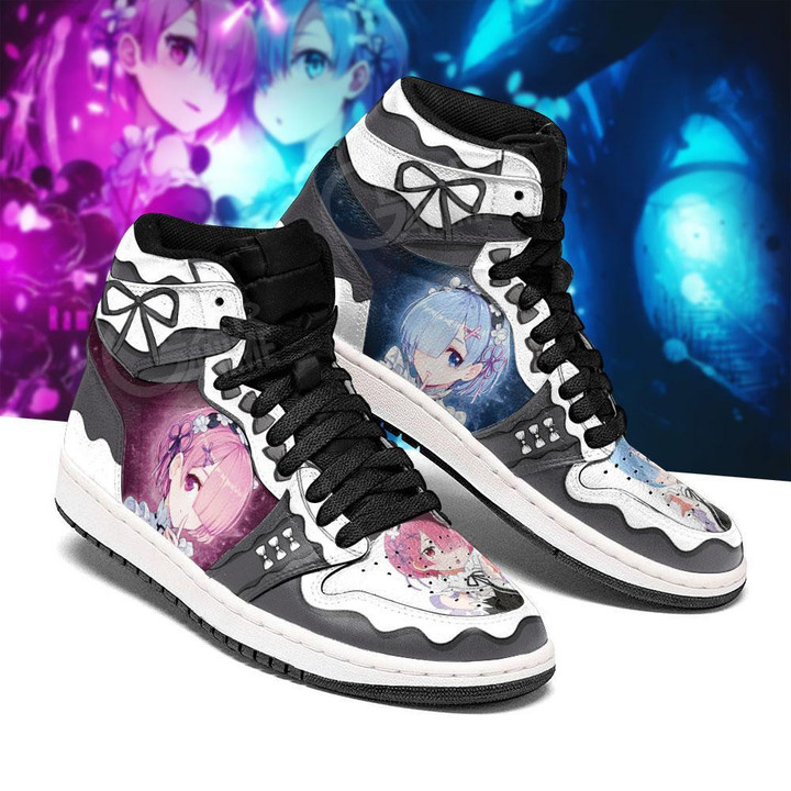 Re:Zero Rem Ram Sneakers Custom Anime Shoes - 1 - GearAnime