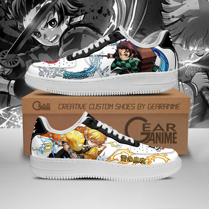 Tanjiro And Zenitsu Sneakers Breathing Form Demon Slayer Anime Shoes - 1 - GearAnime
