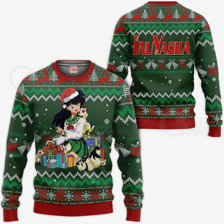 Kagome Ugly Christmas Sweater Inuyasha Anime Xmas Gift VA11 - 1 - GearAnime