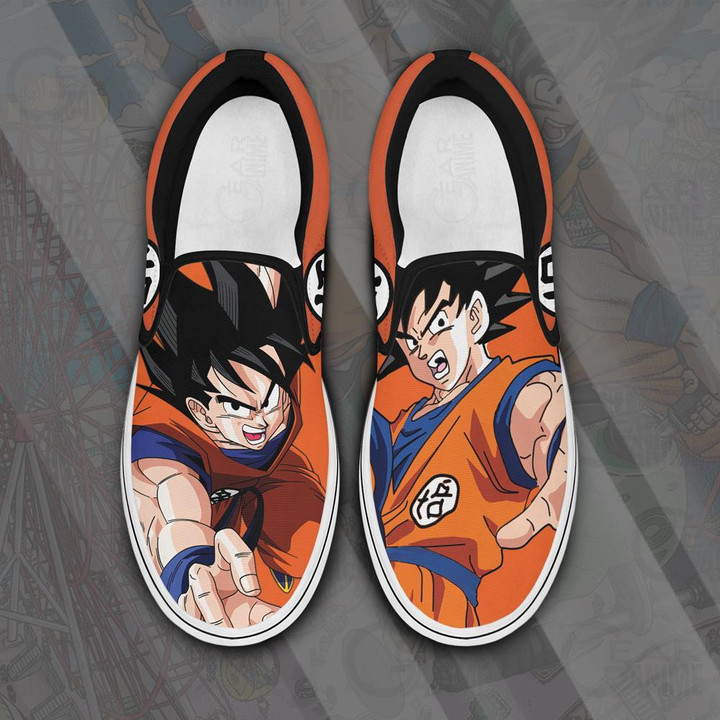 Goku Slip On Sneakers Canvas Dragon Ball Custom Anime Shoes - 1 - GearAnime