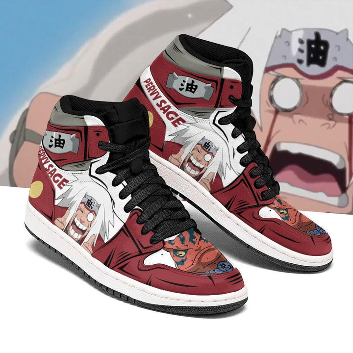 Jiraiya Pervy Sneakers Custom Funny Face Anime Shoes - 1 - GearAnime