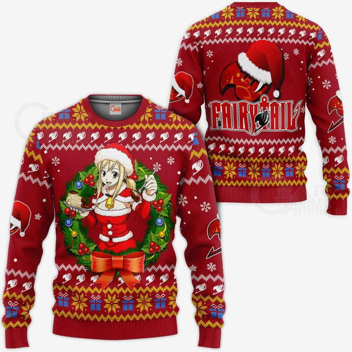 Fairy Tail Lucy Heartfilia Ugly Christmas Sweater Anime Xmas VA11 - 1 - GearAnime