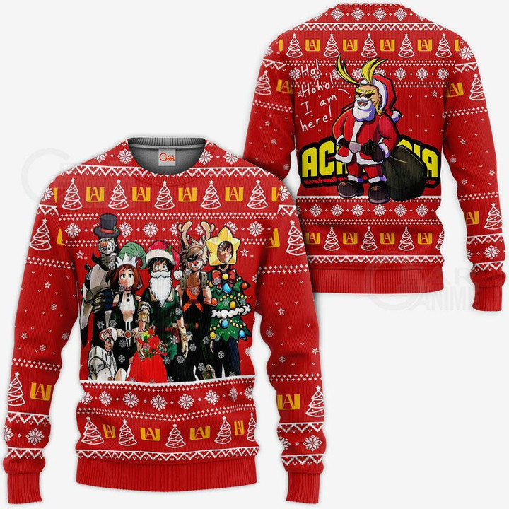 My Hero Academia Ugly Christmas Sweater Santa Anime Xmas Gift VA09 - 1 - GearAnime