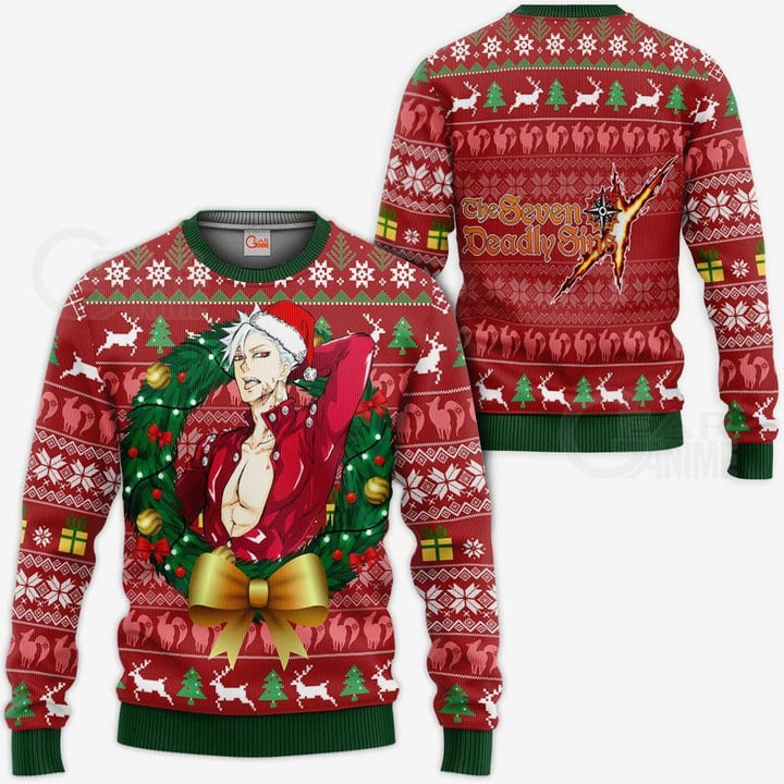 Bandit Ban Ugly Christmas Sweater Seven Deadly Sins Xmas Gift VA11 - 1 - GearAnime