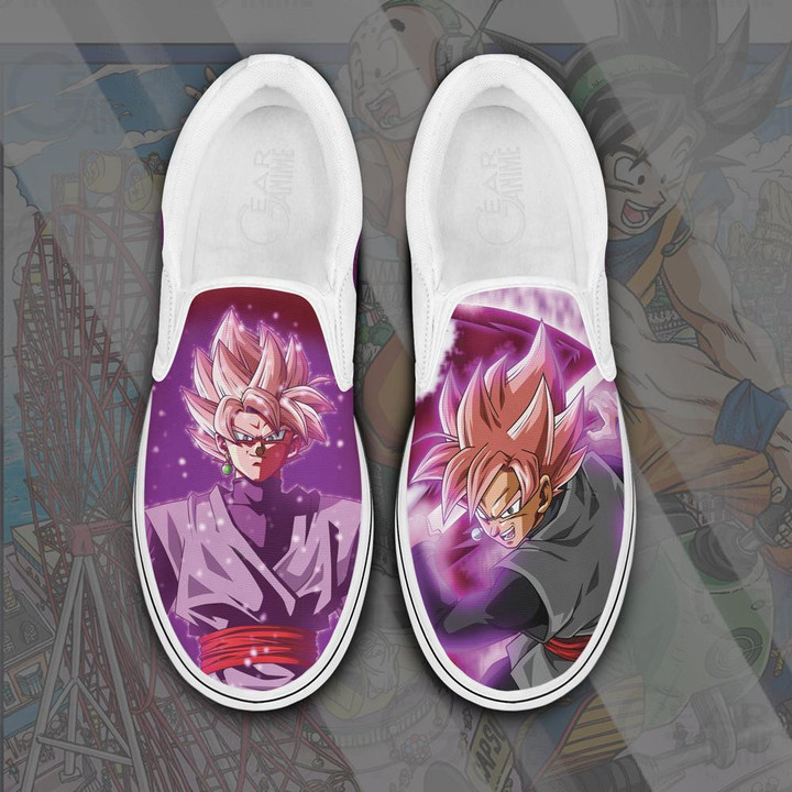 Goku Black Rose Slip On Sneakers Canvas Dragon Ball Custom Anime Shoes - 1 - GearAnime