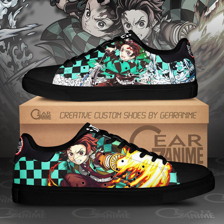 Tanjiro Sun & Water Breathing Skate Shoes Demon Slayer Anime Shoes - 1 - GearAnime