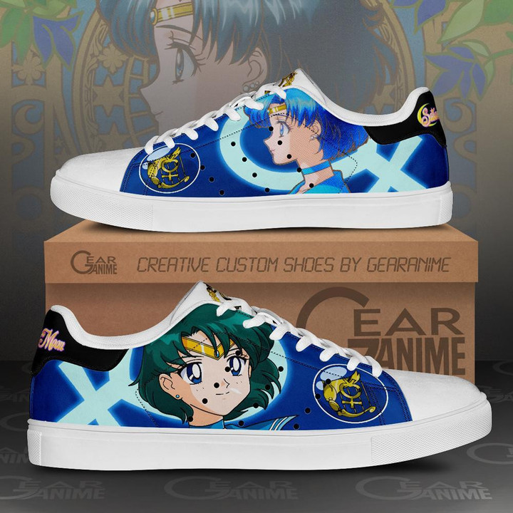 Sailor Mercury Skate Shoes Sailor Moon Anime Custom Shoes PN10 - 1 - GearAnime