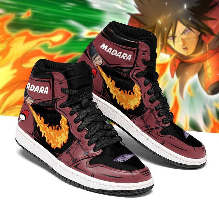 Madara Shoes Jutsu Fire Release Sneakers Anime Sneakers - 1 - GearAnime